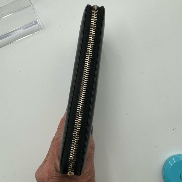 YSL-Authentic-Black Lambskin Long Wallet Zippy - Vintage - Picture 6 of 14